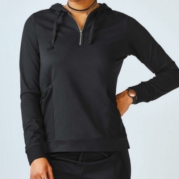 Fabletics Tops - Fabletics Black Mesh Hoodie